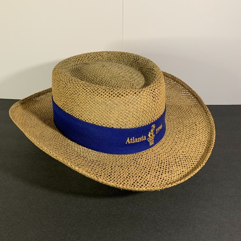 VTG 1996 Atlanta Summer Olympics Souvenir Panama Style Straw Hat Hanes